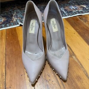 Valentino Women's Beige Studded Heels